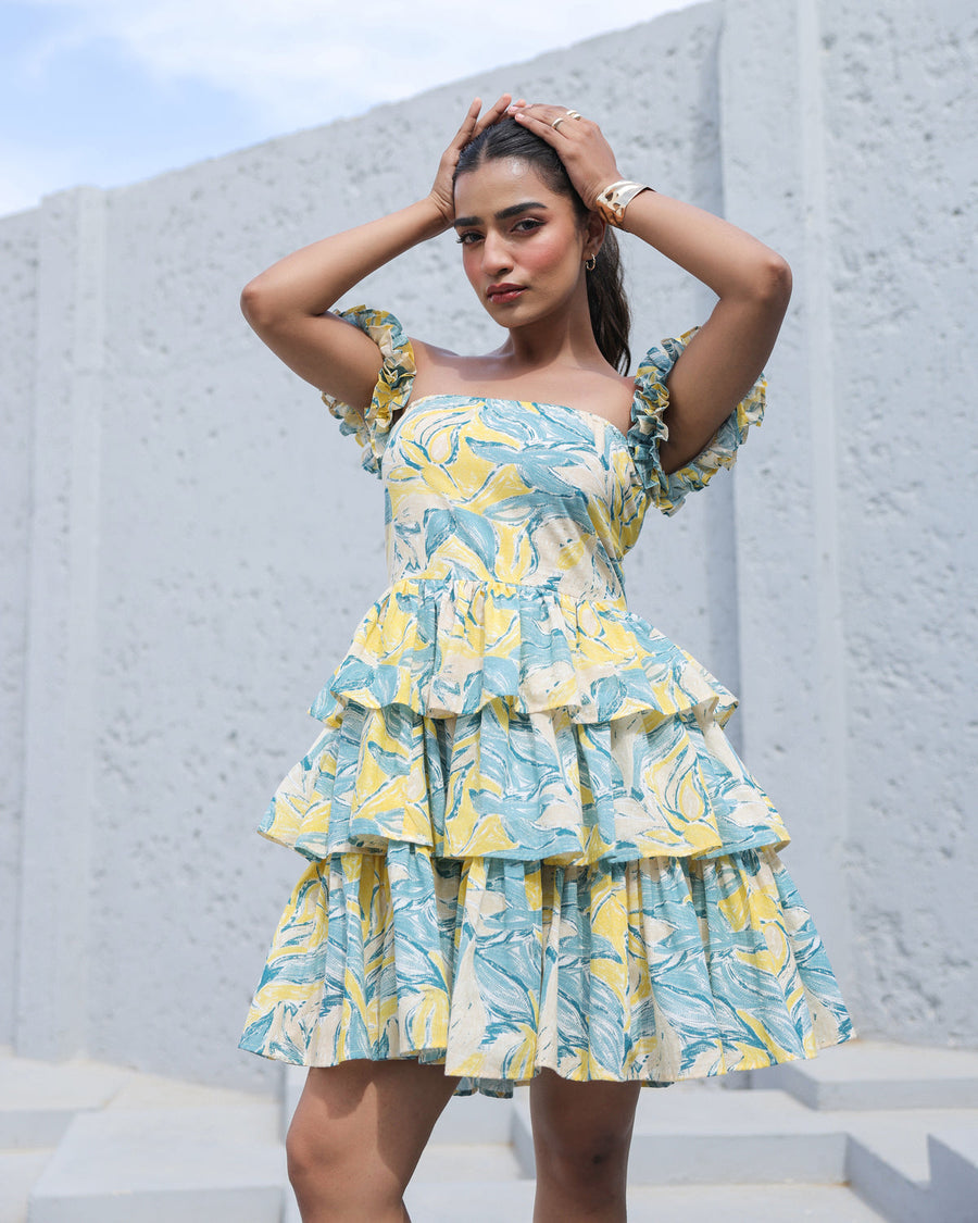 Sunset Breeze Ruffle Tiered Mini Dress