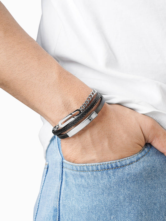 David Men's Leather Bracelet