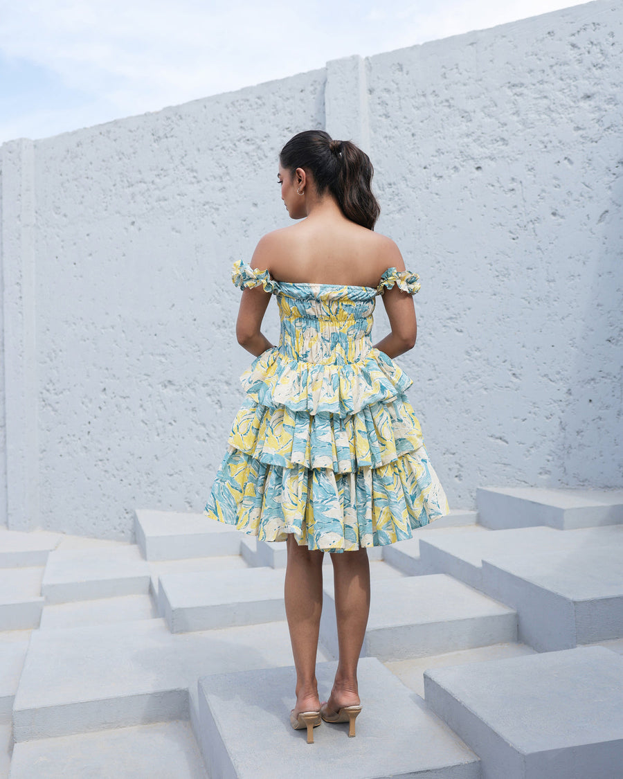 Sunset Breeze Ruffle Tiered Mini Dress