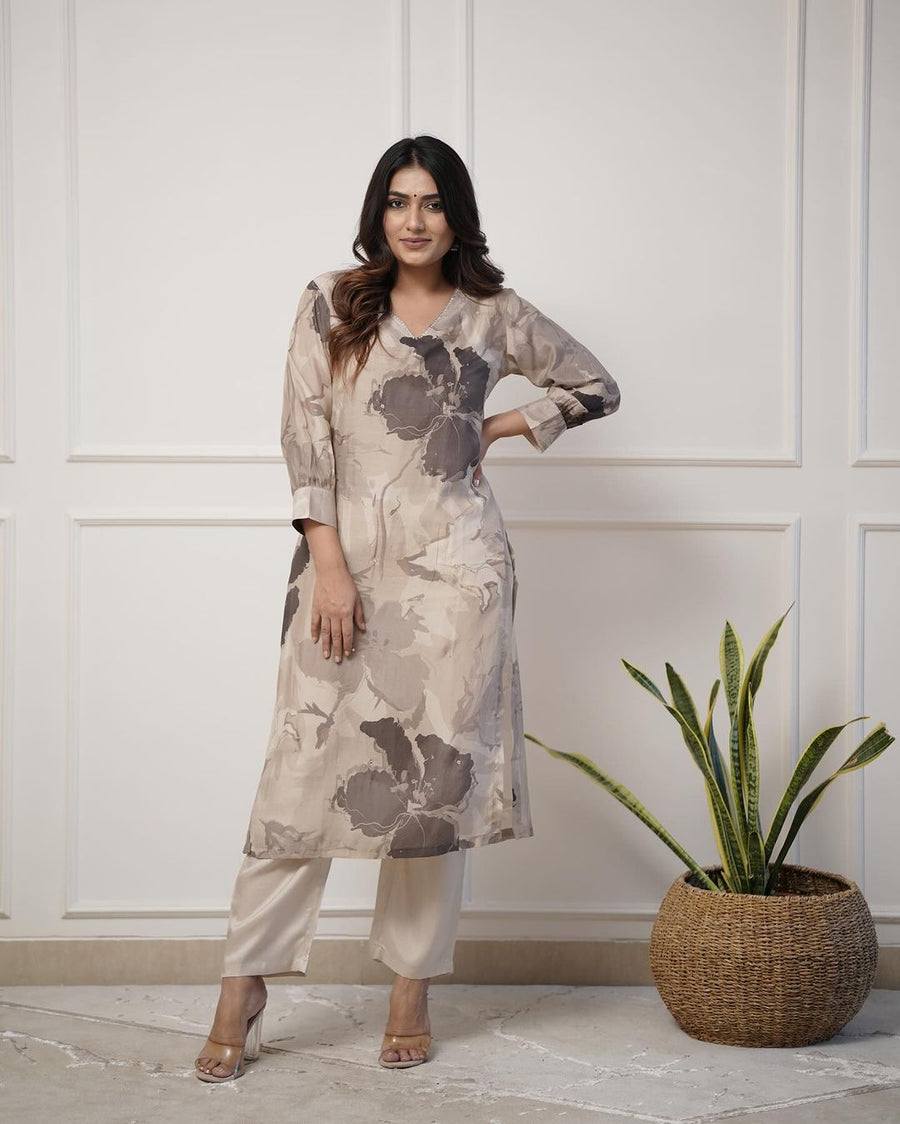 Enjoy New Floral Kurta Pant set with amazing lace Work ❤️ (WACD03)
 3 Reviews
