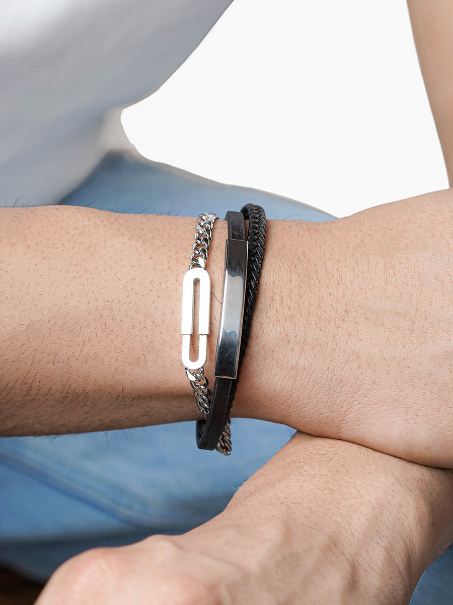 David Men's Leather Bracelet