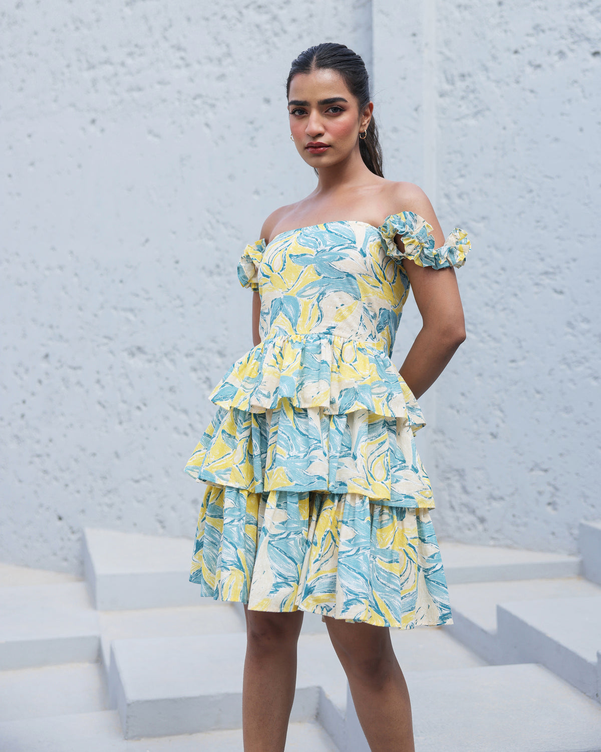Sunset Breeze Ruffle Tiered Mini Dress