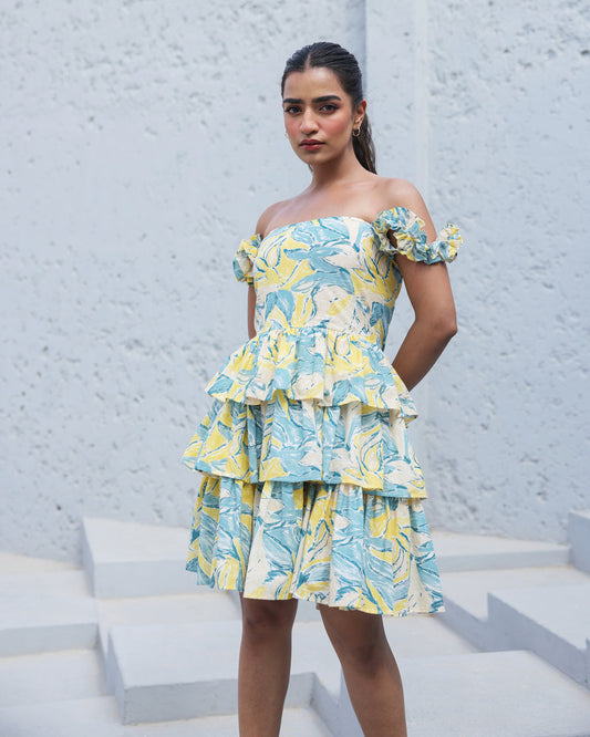 Sunset Breeze Ruffle Tiered Mini Dress