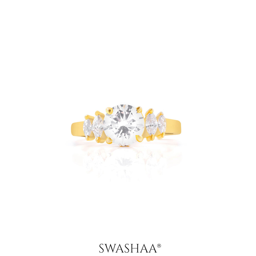 Aas Solitaire 18K Gold Plated Ring