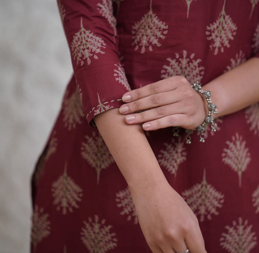 Pure fine Cotton fabric &Kurti with Pant with cotton * (WACD06)