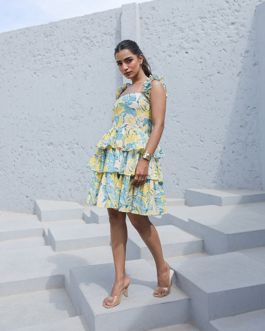 Sunset Breeze Ruffle Tiered Mini Dress